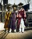Korea: Three well-to-do Korean men posed on the deck of a ship, late 19th century