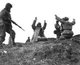 Korea: Men of the US 1st Marine Division capture Chinese Communist soldiers during fighting on the central Korean front, Hoengsong, March 1951